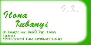 ilona kubanyi business card